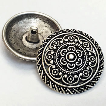 M-030-Antique Silver Metal Fashion Button